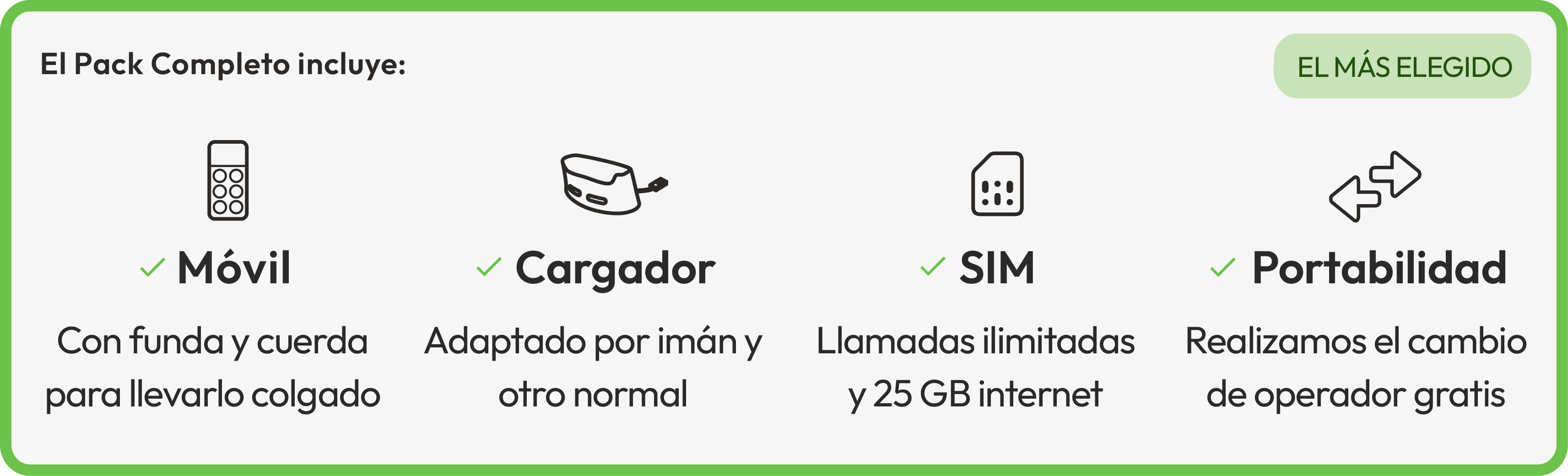 Imagen que muestra las cosas que incluye el Pack Basico de Maximiliana